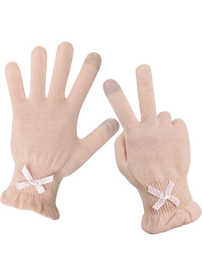 Evridwear Eczema Gloves Kids Cotton Moisturizing Gloves 2 Pairs Touchscreen For Dry Hands Eczema Spa Overnight Lotion (Pink Thin) (Pink Thin) - Image 1