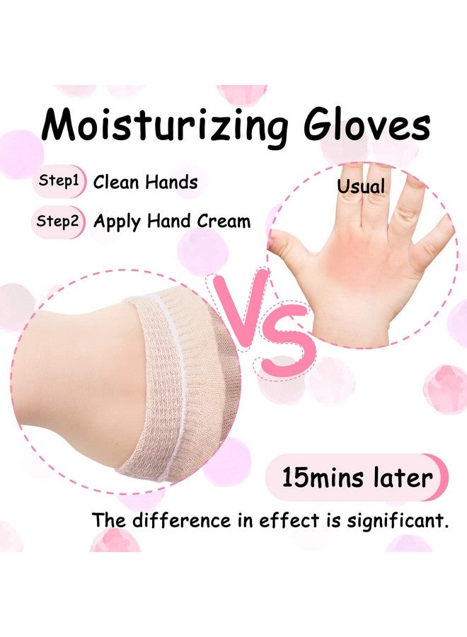 Evridwear Eczema Gloves Kids Cotton Moisturizing Gloves 2 Pairs Touchscreen For Dry Hands Eczema Spa Overnight Lotion (Pink Thin) (Pink Thin) - Image 2
