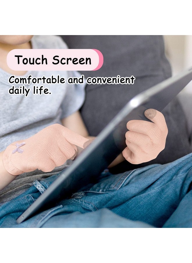 Evridwear Eczema Gloves Kids Cotton Moisturizing Gloves 2 Pairs Touchscreen For Dry Hands Eczema Spa Overnight Lotion (Pink Thin) (Pink Thin) - Image 5