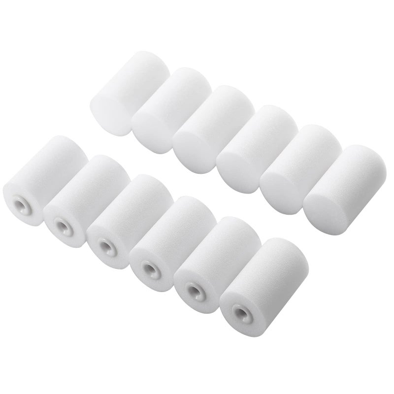 أسطوانة طلاء إسفنجية عالية الكثافة - مجموعة من 2 بكرات طلاء إسفنجية صغيرة