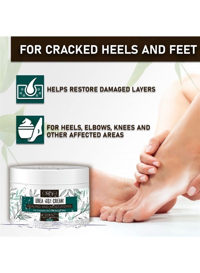 ORISO Urea Cream 40 Percent - Intensive Hydration for Dry and Cracked Heels, Feet, Hands, Elbows and Knees - Callus Remover for Women with Salicylic Acid - Helps Athletes Foot - Foot Odor - 4 oz  - Image 3