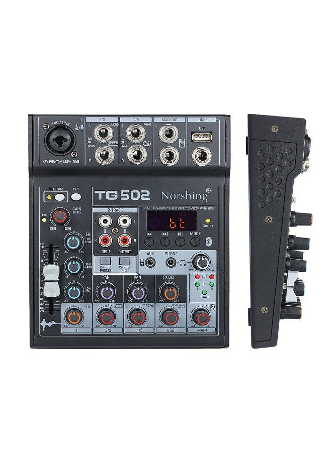 Generic - Norshing Tg 502 Professional Audio Mixer 4 Channel Stereo Sound Board Console System Usb Bt Mp3 Computer Input 48V Phantom Power Fx Effect Digital Audio Signal Processor - Image 1