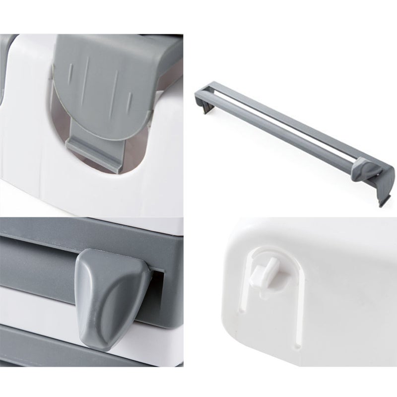 Kitchen Storage Rack: Grey Wall Mount Multi-Functional Holder - Clean Cut Cutter Plastic Wrap Cling Film Foil Dispenser for Home Kitchen Organization - Image 5