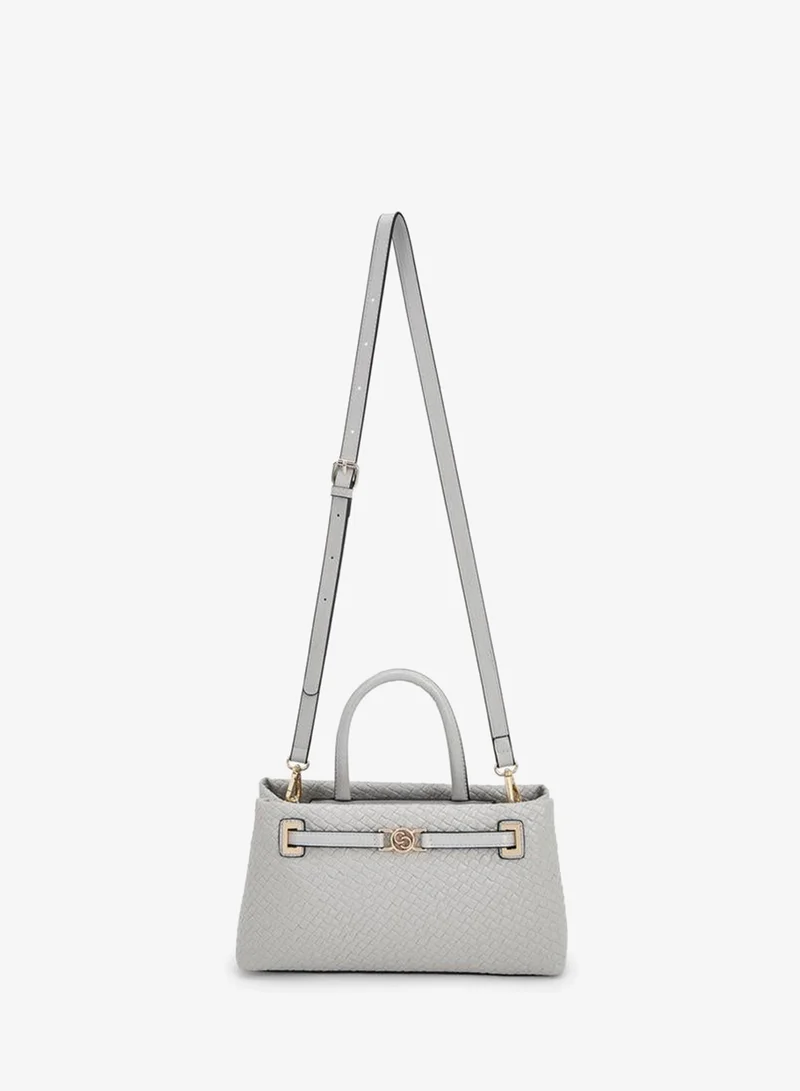 سيليست Textured Satchel Bag With Detachable Strap
