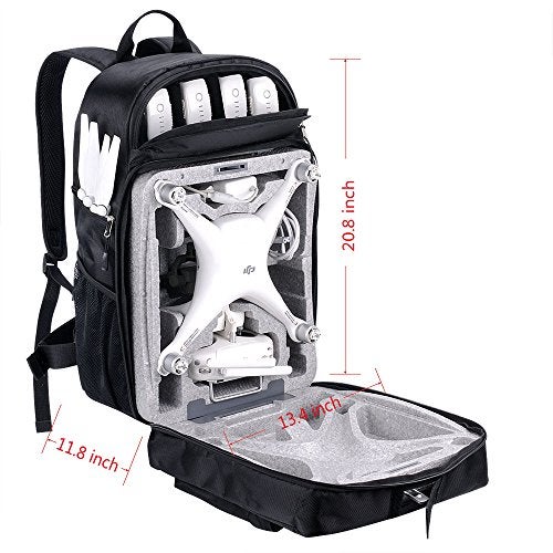 Smatree Hard Shell Backpack Compatible for DJI Phantom 4/4 Pro (Original Styrofoam Case, Phantom 4 Battery, Propellers Not Included) - Image 3