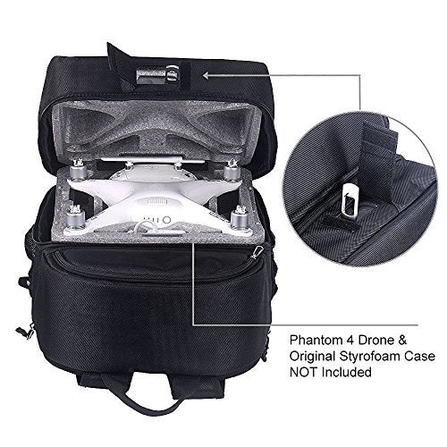 Smatree Hard Shell Backpack Compatible for DJI Phantom 4/4 Pro (Original Styrofoam Case, Phantom 4 Battery, Propellers Not Included) - Image 4