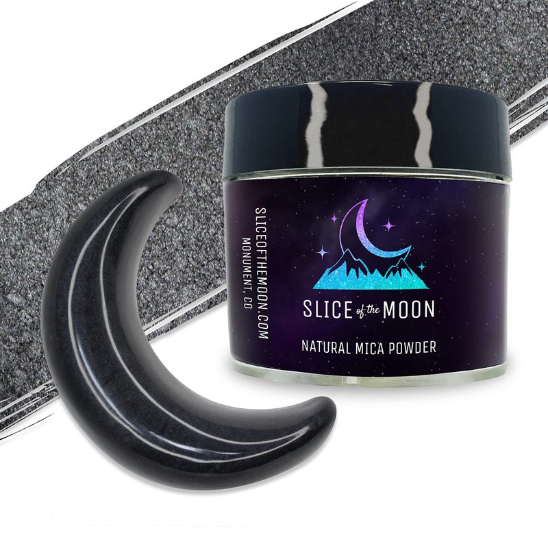 Slice of the Moon Black Natural Mineral Mica Powder 088oz 25g for Personal or Professional Use Cosmetics Epoxy Resin Projects Nail Polish Soaps Bath Bombs and Art Projects