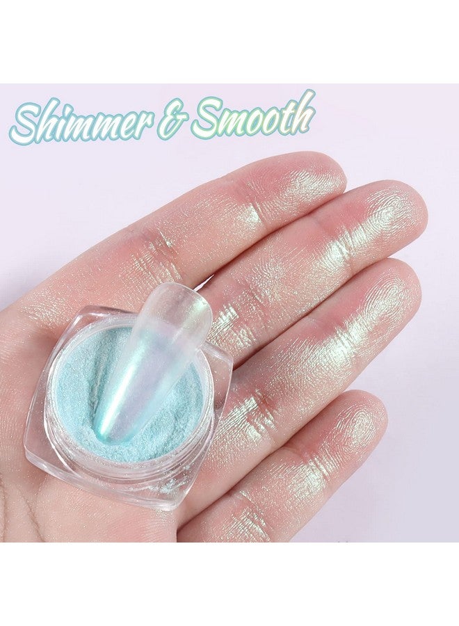 Laza Mermaid Pearl Chrome Nail Powder 8 Colors Metallic Mirror Effect Pigment Iridescent Aurora Nail Glitter Dust Kit For Gel Nail Art Decoration Resin Craft Gifts Sweet Candy - Image 3