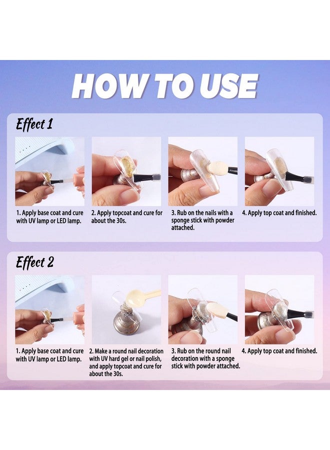 Laza Mermaid Pearl Chrome Nail Powder 8 Colors Metallic Mirror Effect Pigment Iridescent Aurora Nail Glitter Dust Kit For Gel Nail Art Decoration Resin Craft Gifts Sweet Candy - Image 5