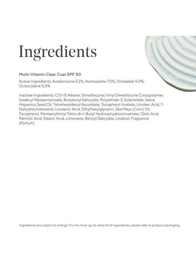 Murad Multi-Vitamin Clear Coat Sunscreen Spf 50 - Antioxidant-Rich Broad-Spectrum Spf With Vitamins C-F, Bio-Fermented Clary Sage & Chia Seed, Clear And Non-Comedogenic, For All Skin Types - 1.7 Fl Oz - Image 4