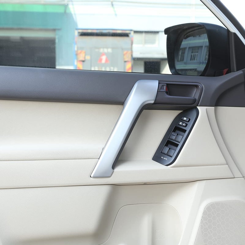 CHEAYAR Car Inner Door Handle Frame Cover Trim Fit for Toyota Land Cruiser Prado FJ150 LC150 150 20102018 ABS Inner Door Handle Cover Car Interior Door Handle Protection Trim Cover 4 PCS Silver