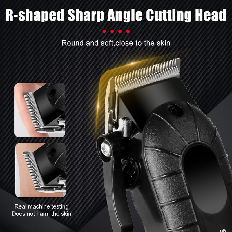 Solimpia HT-671 سلسلة صالون مقص شعر احترافي بشاشة رقمية مقص شعر كهربائي مجموعة أدوات قص الشعر اللاسلكية، بطارية ليثيوم أيون 1200mAh 180 دقيقة من وقت التشغيل، أسود A - Image 5