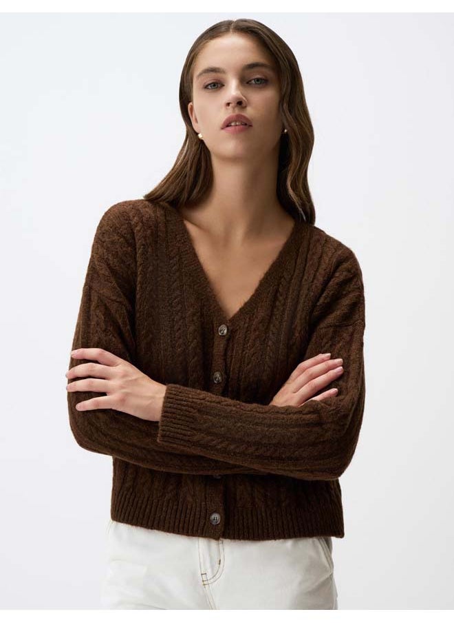 Jimmy Key V-Neck Button Detailed Sweater Cardigan 