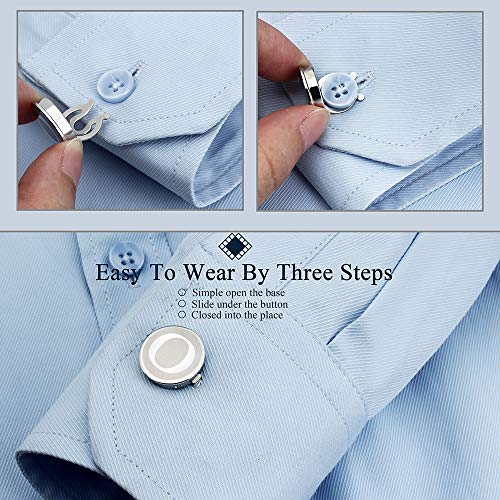 HAWSON Silver Button Cover Cufflinks for Men Initials Letter Perfect for Formal Business Shirt - Alphabet K - Image 3