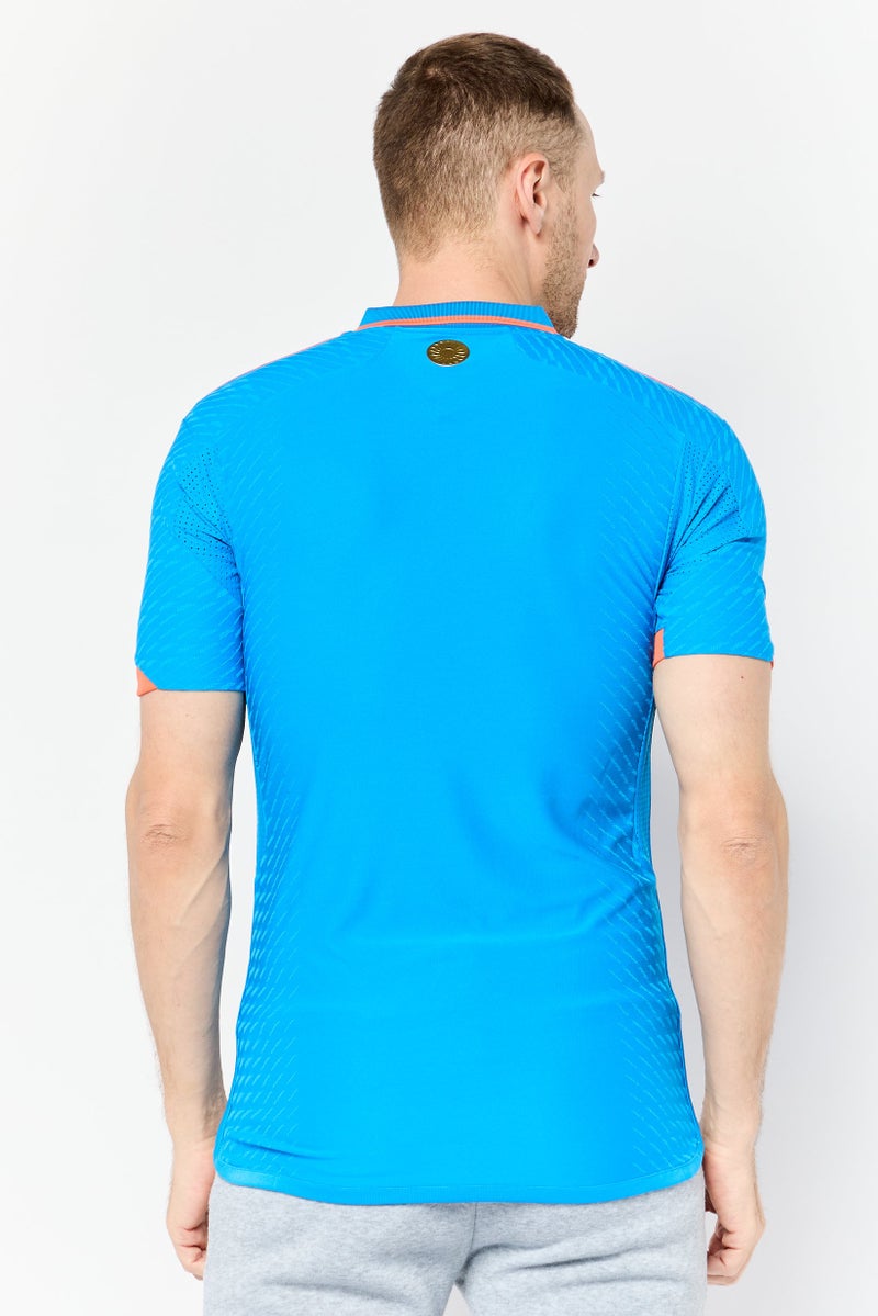 Adidas Men Sportswear Fit Short Sleeve India Cricket Jersey, Blue - Image 4
