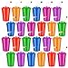 Zubebe 24 Pcs Neon Straws Cups 12 oz Colorful Neon Cups with Sipper and Lids Plastic Favor Reusable Straw for Birthday Party Events Supplies 6 Colors - Image 3