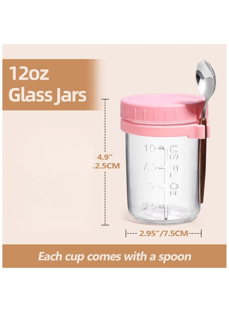 Anmi 6 Pcs Food Containers, Glass Jars with Lids and Spoons for Milk, Cereal, Fruit - Image 5