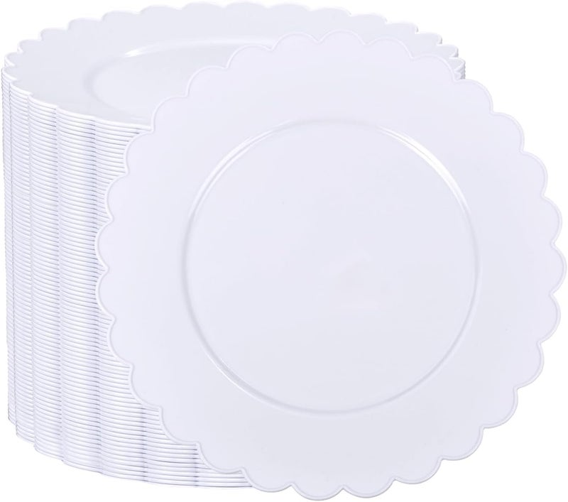 SUT 72Pcs 75 White Plastic Plates Heavy Duty Disposable Plates for Weddings Parties Events Fancy Dessert Appetizer Plates Shatterproof Bulk Party Supplies 72 Count