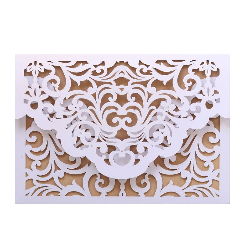 Violet Wedding Invitations 10 Pack Cut Out Cards with Envelopes - Image 4