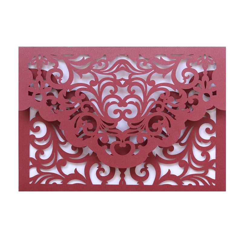 Violet Wedding Invitations 10 Pack Cut Out Cards with Envelopes - Image 1