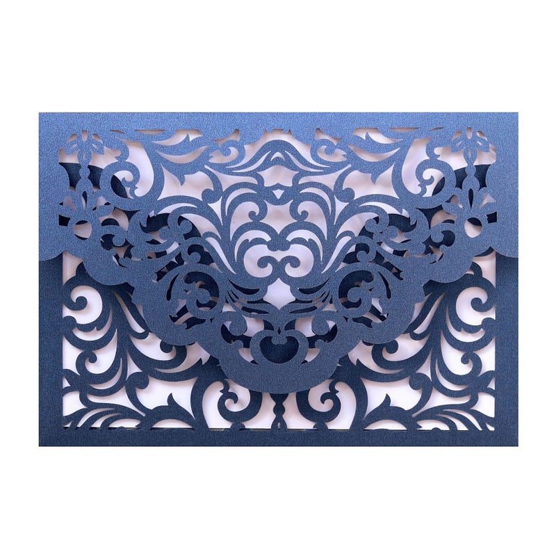 Violet Wedding Invitations 10 Pack Cut Out Cards with Envelopes - Image 2