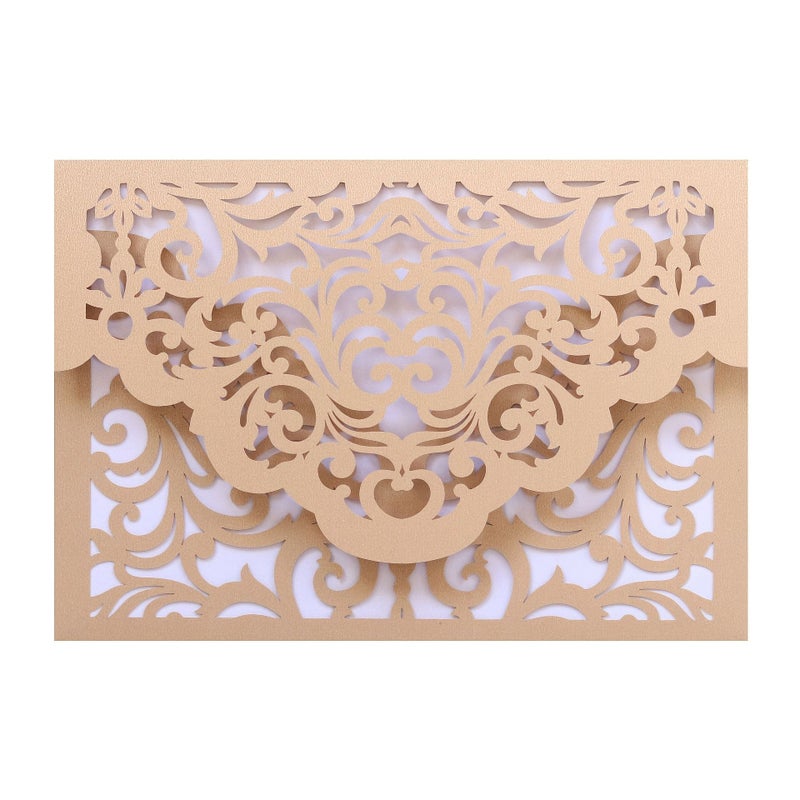 Violet Wedding Invitations 10 Pack Cut Out Cards with Envelopes - Image 5