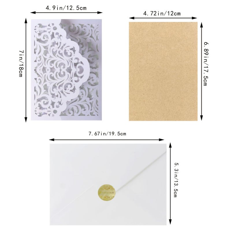 Violet Wedding Invitations 10 Pack Cut Out Cards with Envelopes - Image 3