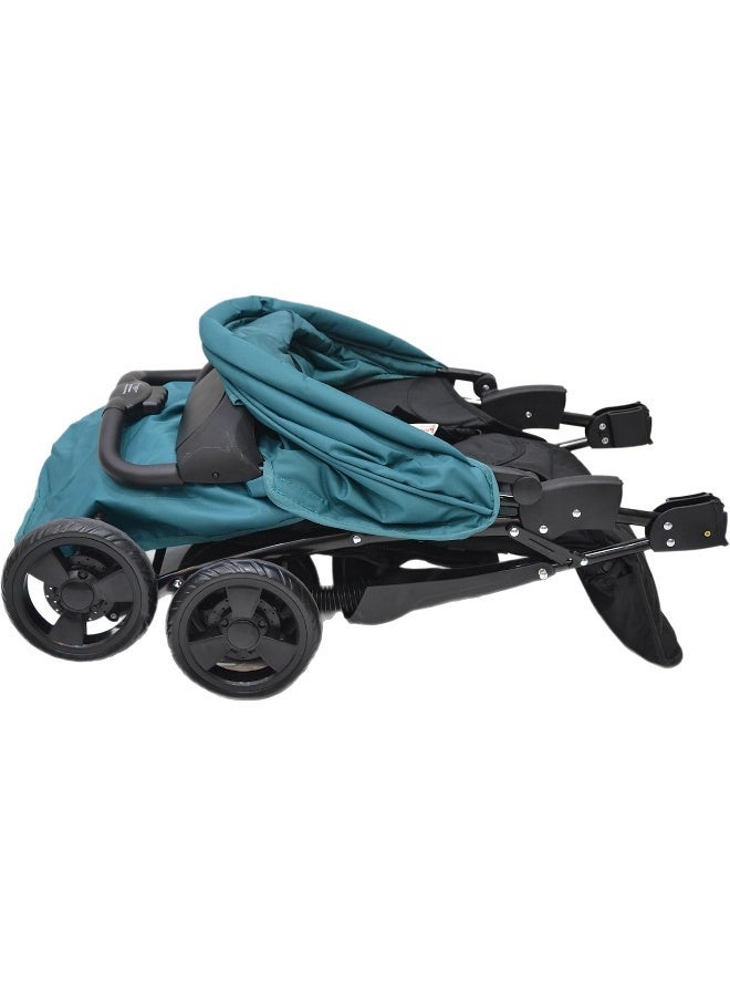 اس ام ار كيدز عربة أطفال خفيفة قابلة للطي من SMR Kids – مزودة بحزام أمان ثلاثي النقاط ومظلة واقية وسلة تخزين واسعة، تصميم مريح وآمن من الولادة حتى 3 سنوات (فيروزي) - Image 5