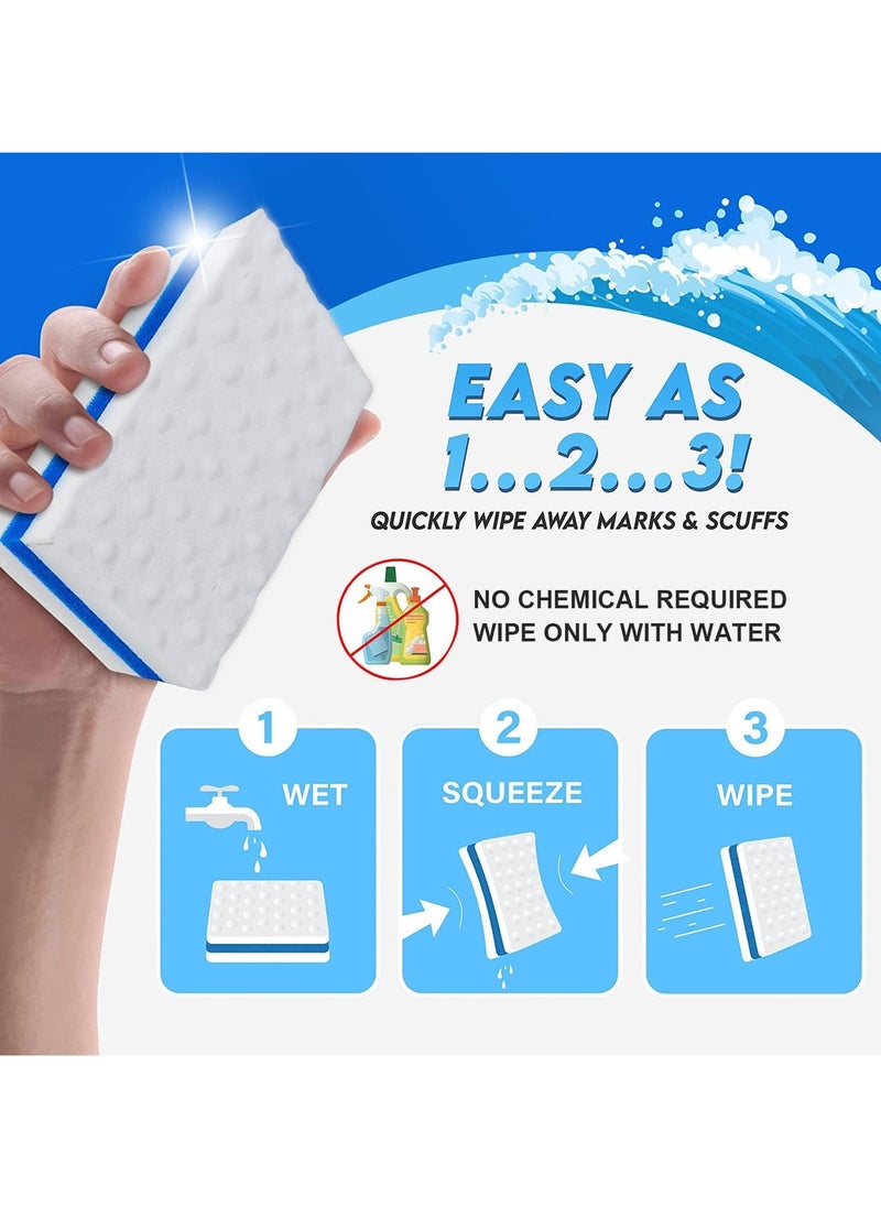 Generic - Magic Cleaning Eraser Sponge Pack - Extra Thick and Long Lasting - Premium 3X Density - Multi Surface Power Scrubber Foam Pads - Image 1