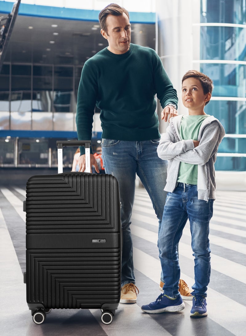 PARAJOHN Strato Lightweight ABS Hard Side 8 Spinner Wheels Luggage checked-in Trolley Bag with Lock 28 inch - Black - Image 5
