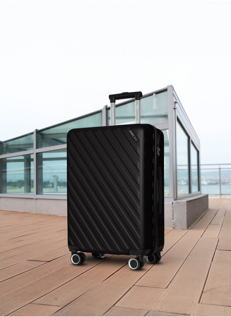 PARAJOHN Strato Lightweight ABS Hard Side 8 Spinner Wheels Luggage checked-in Trolley Bag with Lock 28 inch - Black  - Image 5