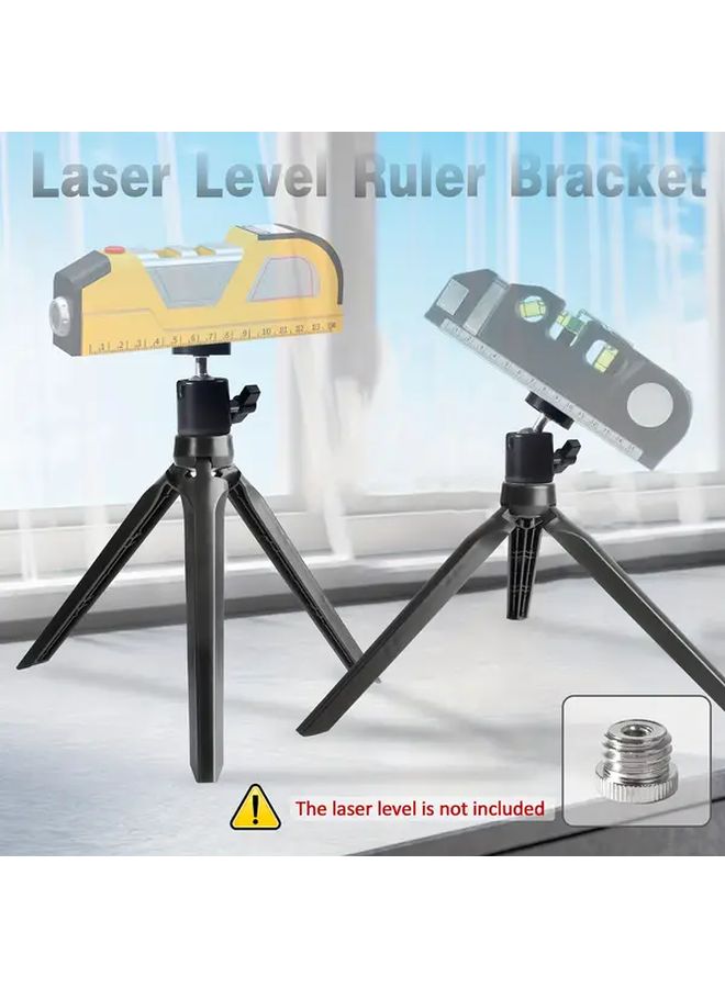 Black Adjustable Laser Level Tripod Stand Heavy Duty ABS Construction 1 4 5 8 Thread Mount - Image 1
