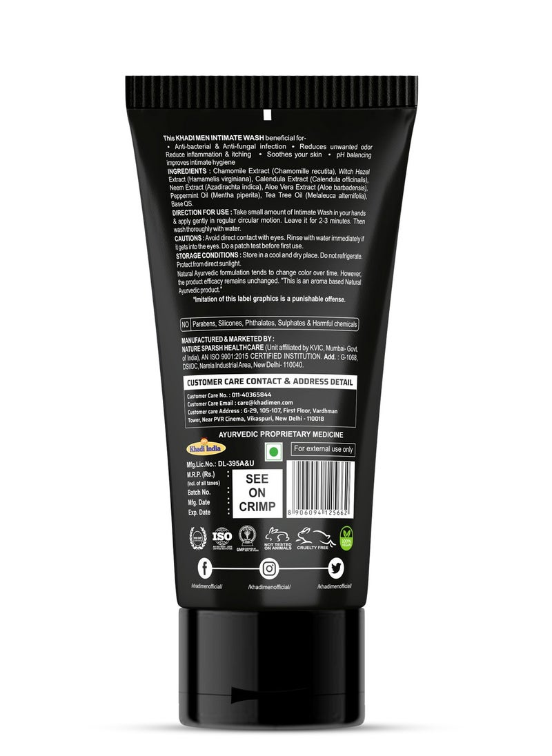 KHADI MEN Khadi Men Intimate wash Hygiene foam wash, pH balances, clean & dry Intimate Gel 100Ml  - Image 2