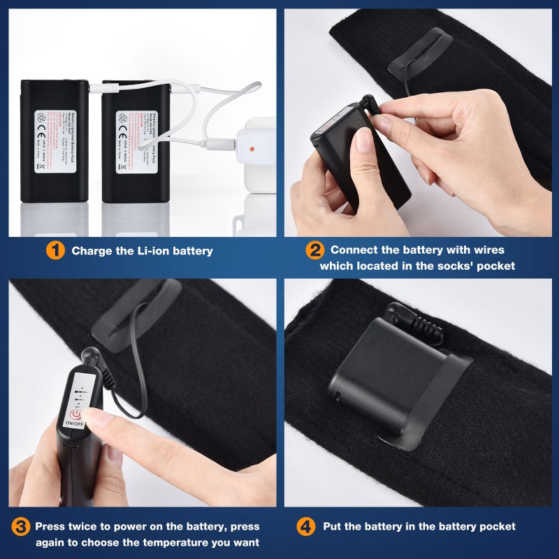 Selling Elastic Heating Socks, Adjustable Rechargeable Warm Thickened Socks, Electric Heating Foot Protection Long Tube Heating Health Care - Image 3