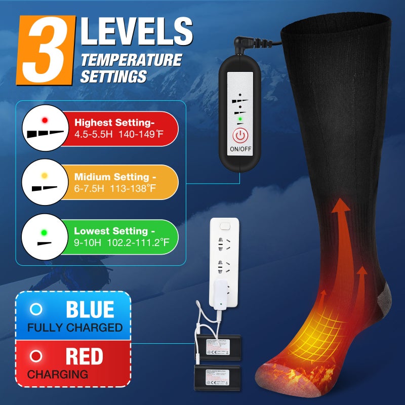 Selling Elastic Heating Socks, Adjustable Rechargeable Warm Thickened Socks, Electric Heating Foot Protection Long Tube Heating Health Care - Image 5