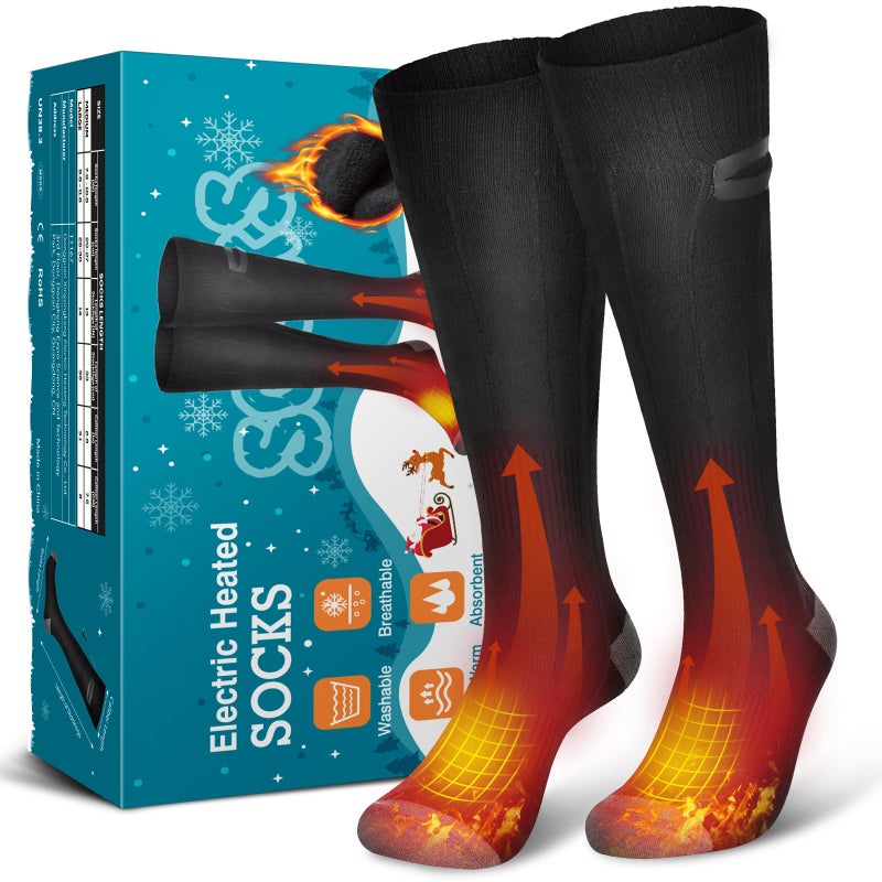 Selling Elastic Heating Socks, Adjustable Rechargeable Warm Thickened Socks, Electric Heating Foot Protection Long Tube Heating Health Care - Image 1