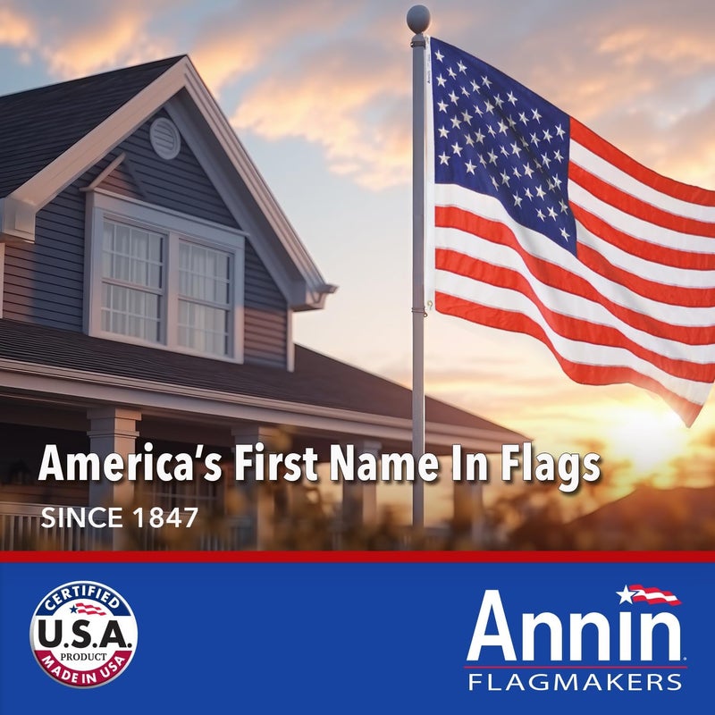 Annin Flagmakers American Flag Nylon SolarGuard Nyl-Glo - 4' x 6' Durable U.S. Flag with Sewn Stripes and Embroidered Stars - Image 2