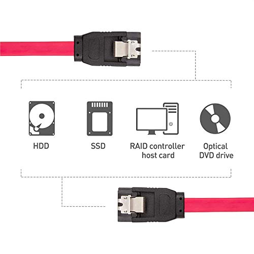 LipiWorld Combo Sata Iii (Sata 3) Data Cable With Locking Latch + 1 Piece 4 Pin Molex To 15 Pin Power Cable (Pack Of 5),Multicolor - Image 5