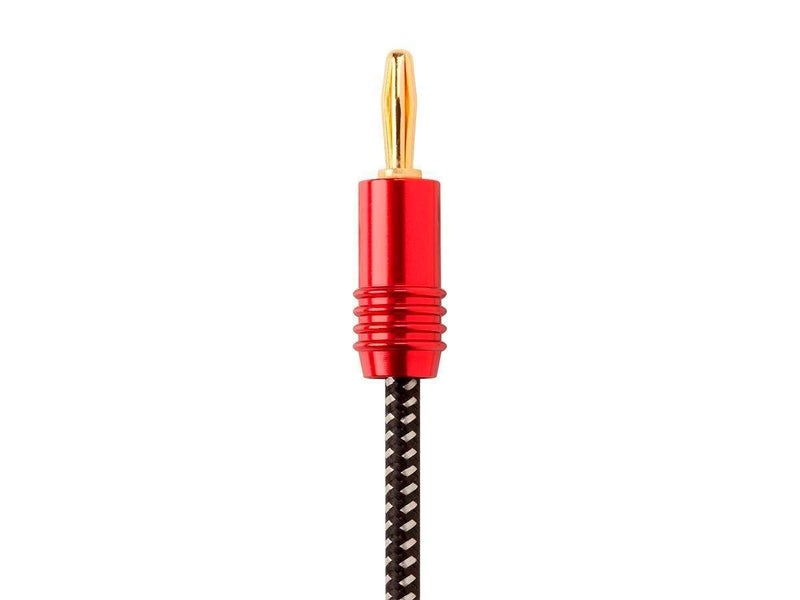 Monoprice Monoprice 134312 Premium Braided Speaker Wire 14AWG - With Gold Plated Banana Plug Connectors - Affinity Series, 1 Pack, 25 Feet Black  - Image 3