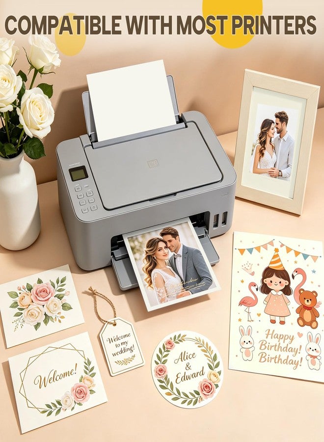 Bupete 100 Sheets Cream Cardstock 8.5" X 11", 65 lb Off White Card Stock - Image 3