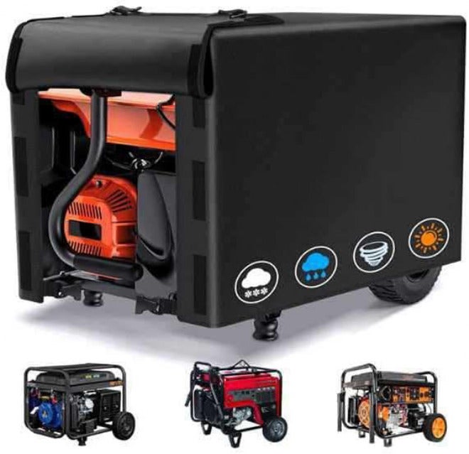 Generator Cover for Powerhorse 3500i 2020–2026, Outdoor Wind-Resistant Water-Resistant Drawcord Buckle Straps, Portable Oxford Fabric, Backyard Storage Camping,A Black - Image 1