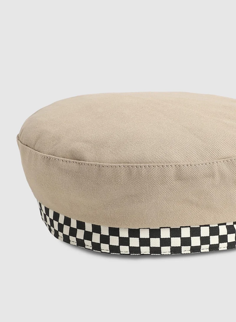 Haute Sauce  Checkered Lined Beret Hat - Beige for Women | Best Price UAE