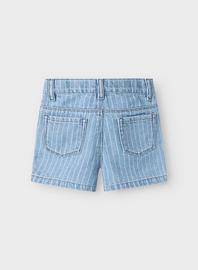 NAME IT Name It Mini Girls Macie Stripe Denim Shorts 4008-Nm  - Image 2