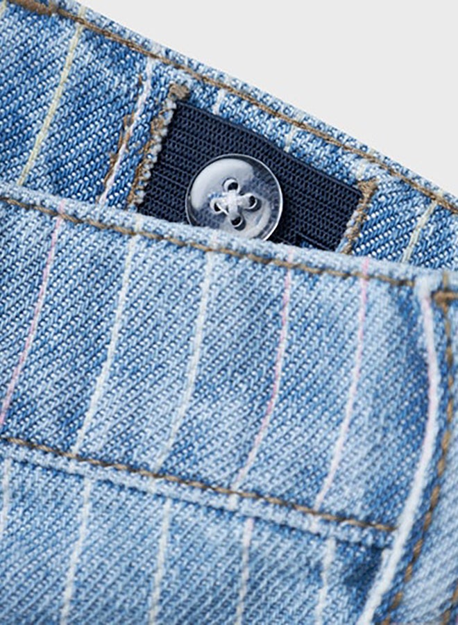 NAME IT Name It Mini Girls Macie Stripe Denim Shorts 4008-Nm  - Image 3