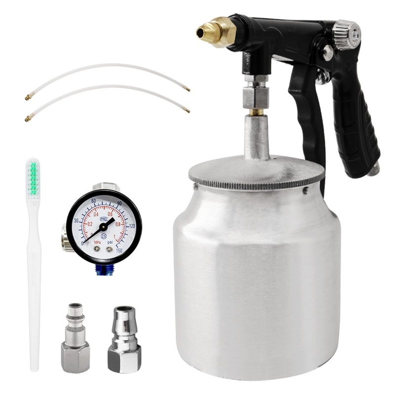 Undercoating Spray Gun with Metal Construction 750ml 1000ml Tank - 360-Degree Wand Precision Flow Control for Vehicle Maintenance and Rust Prevention - Image 1