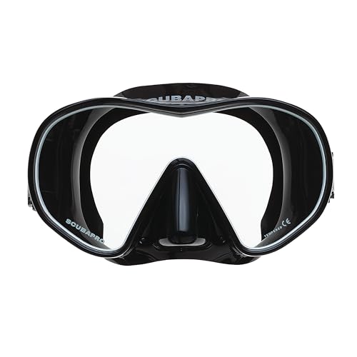 SCUBAPRO Solo Scuba Mask with Panoramic Single Lens for Recreational Diving BlackWhite - Image 1
