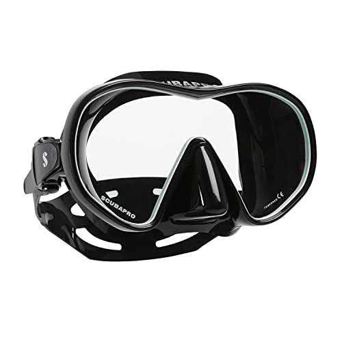 SCUBAPRO Solo Scuba Mask with Panoramic Single Lens for Recreational Diving BlackWhite - Image 3