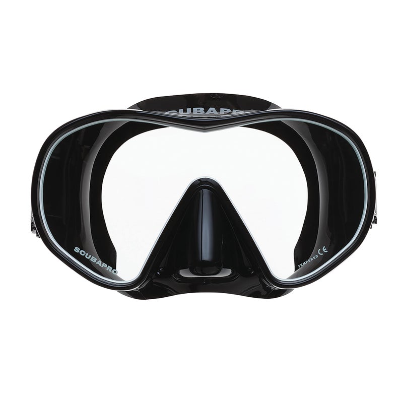 SCUBAPRO Solo Scuba Mask with Panoramic Single Lens for Recreational Diving BlackWhite - Image 2