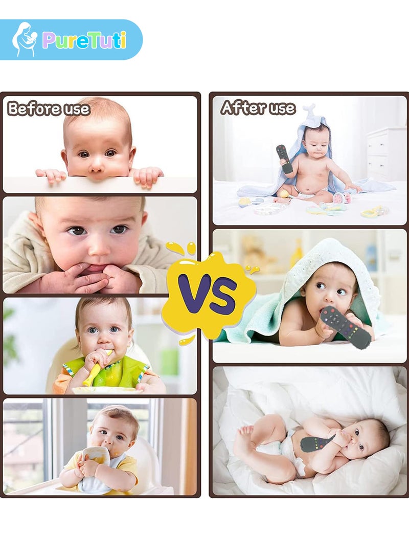 PureTuti Silicone Baby Teether Toy, TV Remote Control Shape Teething Relief Toy for Infants, Soft Sensory Chew Teether for Babies and Toddlers,Newborn must haves - Image 5