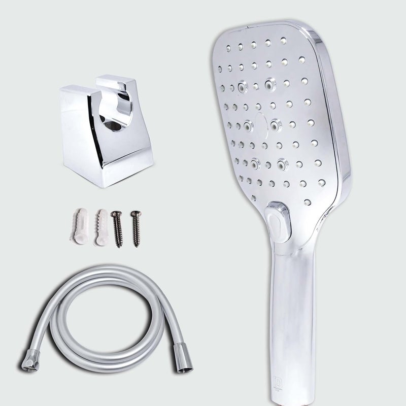 PLATINEX DB BATHWARE INDIA PRIVATE LIMITED DB Bathware Multi Functional Hand Shower Set Shower head with 15m Hose Pipe and Wall Holder Premium Bathroom Shower for Ultimate Comfort ABS Chrome - Image 1